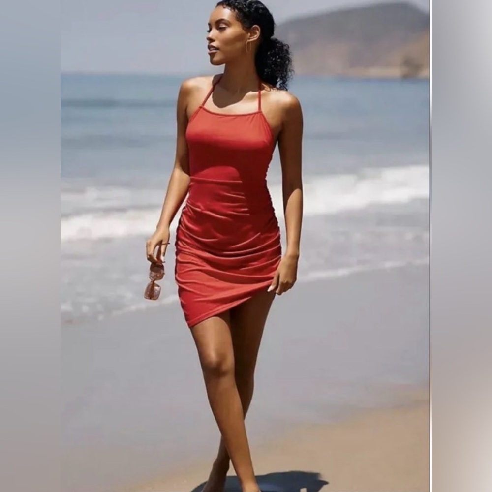 Anthropologie Hutch Asymetrical Ruched Mini Dress